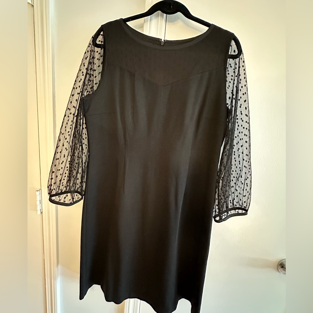 Talbots Ponte Dress with Embroidered Sleeves